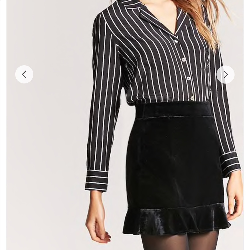 Forever21 Velvet Mini Skirt with Ruffle